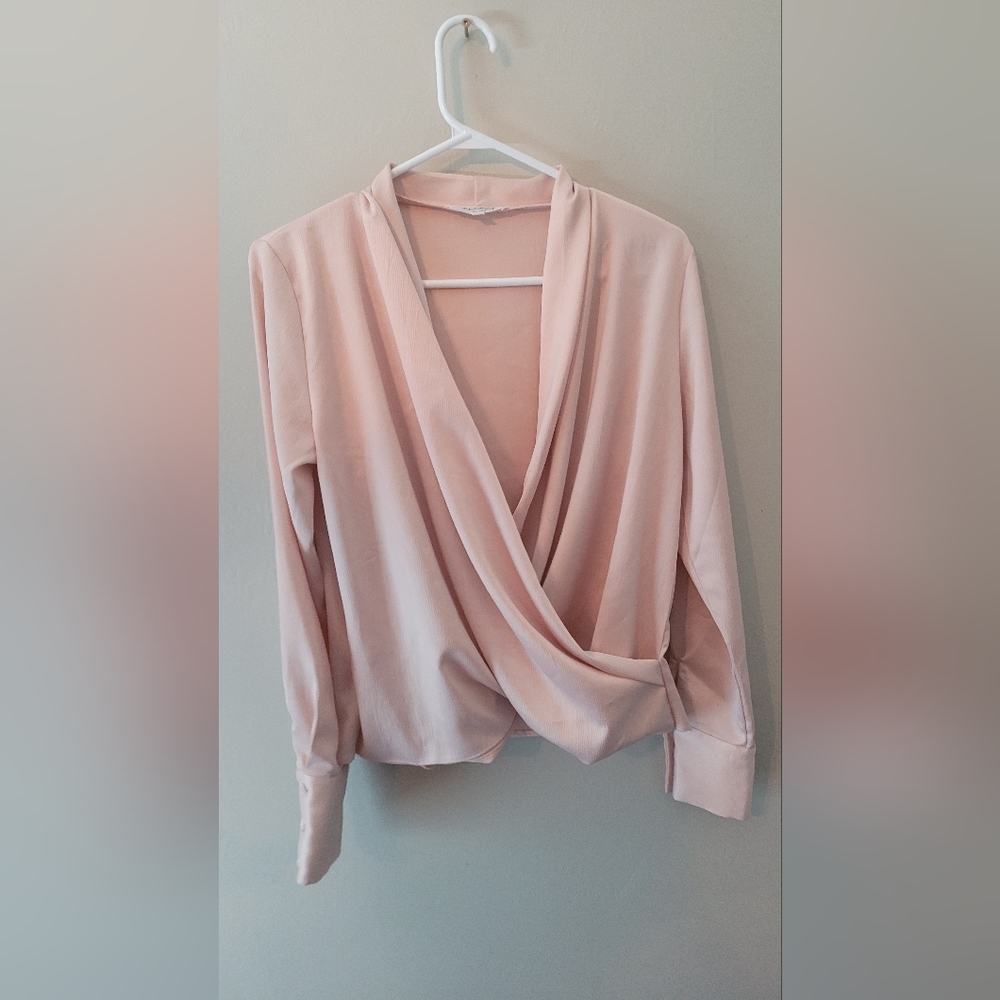 Ladies small Eleazar by l & l cross front dress shirt - blazer long sleeve light